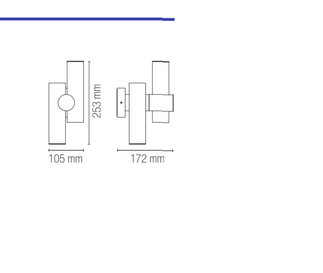 Applique per esterno in alluminio antracite IP44 led integrato 4000°k 7.5W 620 lm direzionali REVERSE Applique per esterno in alluminio antracite IP44 led integrato 4000°k 7.5W 620 lm direzionali REVERSE